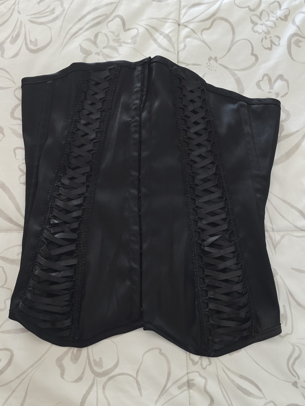 Black Lace-Up Corset Top
